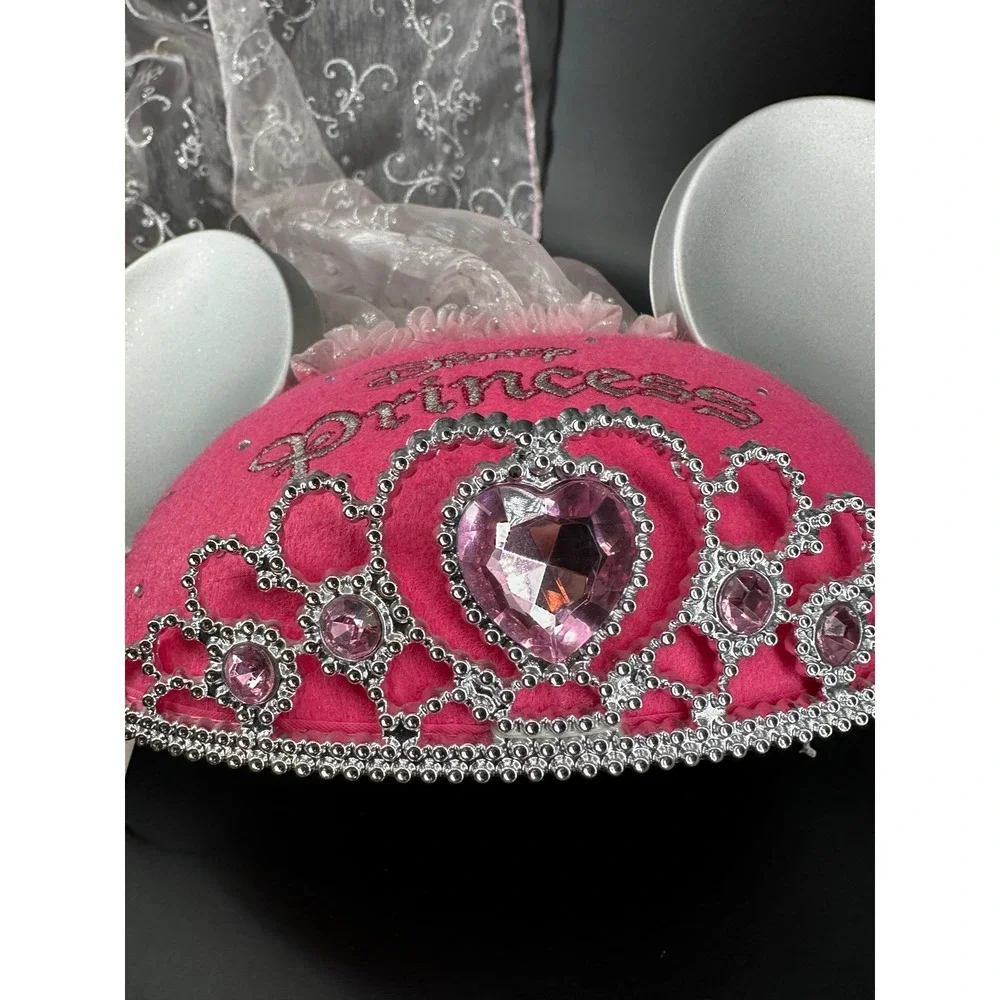 Disney princess‎ mouse ears tiara pink silver hat With veil